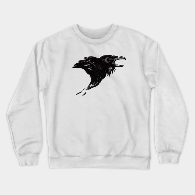 Raven Black Crewneck Sweatshirt by ThunderboltFire